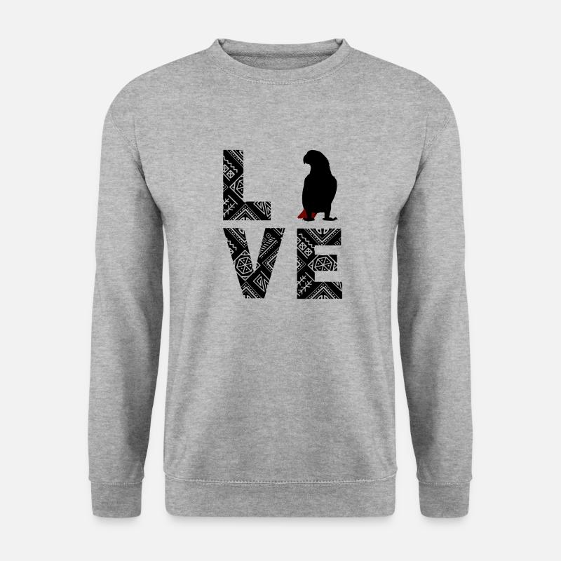 Afrikanische Graupapagei Liebe - Unisex Pullover - Weißgrau meliert