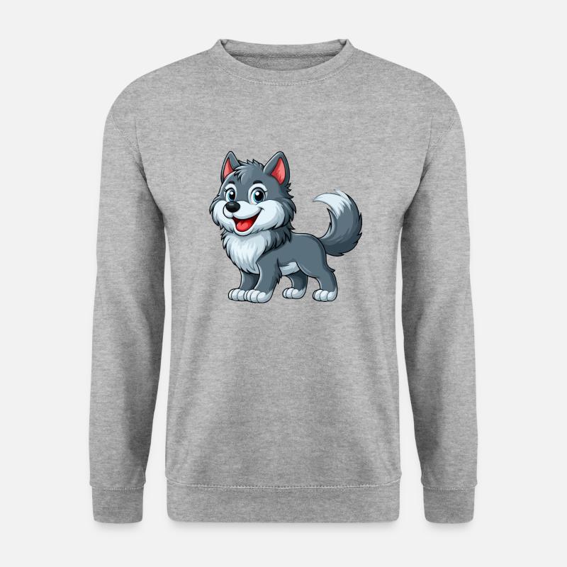 Wolf - Unisex Pullover - Weißgrau meliert