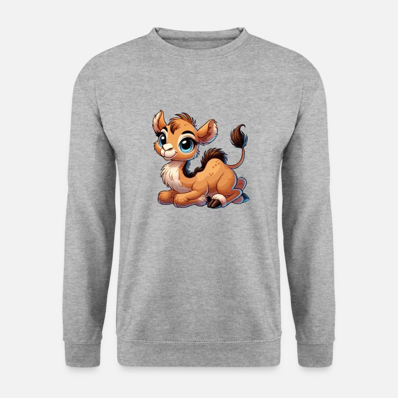 Kamel jung - Unisex Pullover - Weißgrau meliert