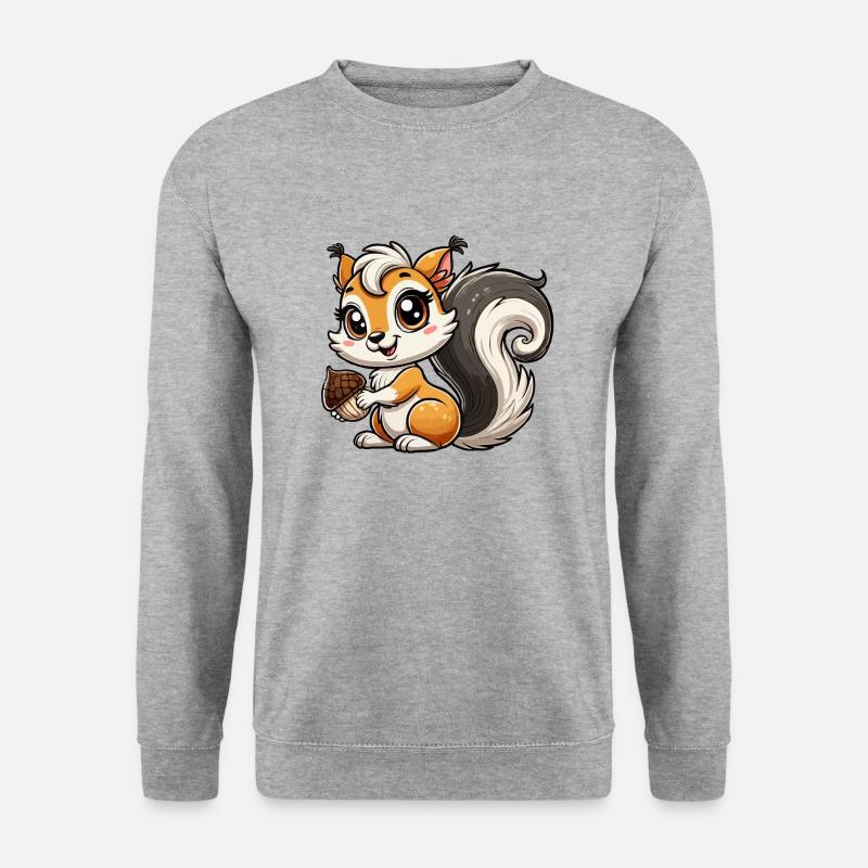 Mädchen Eichhörnchen - Unisex Pullover - Weißgrau meliert