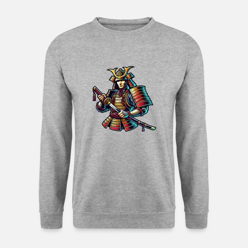 samurai - Unisex Pullover - Weißgrau meliert