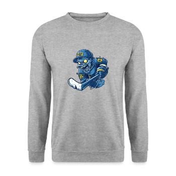 Zombie Hockey Player - Unisex Pullover - Weißgrau meliert - Vorne - Alina (178cm) & Michal (187cm)