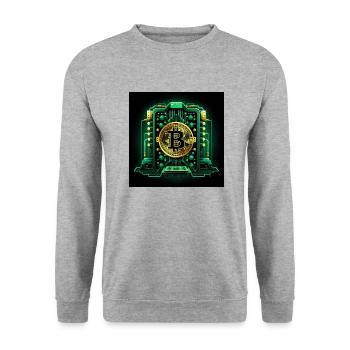 Bitcoin Crypto Crypto à la lune Cadeau CPU - Sweat-shirt Unisexe - gris chiné - Devant - Alina (178cm) & Michal (187cm)