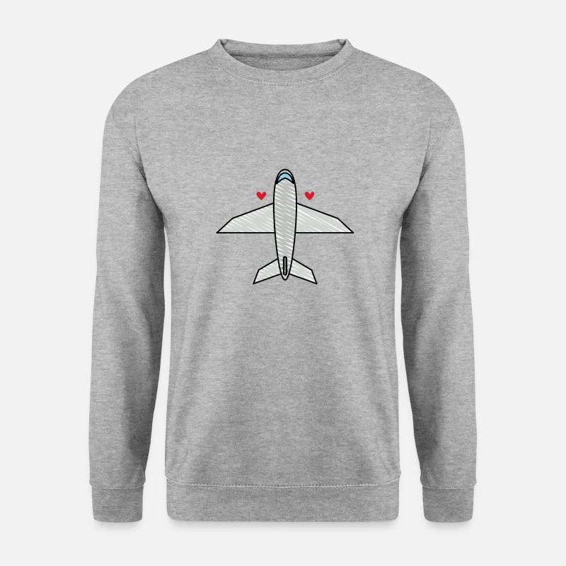 Flugzeug - Unisex Pullover - Weißgrau meliert