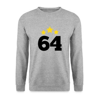 64 Years Star - 64th Birthday Gift - Unisex Sweatshirt - salt & pepper - Front - Alina (178cm) & Michal (187cm)