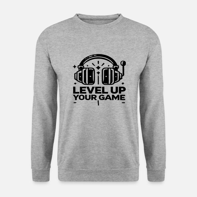 levelup - Unisex Pullover - Weißgrau meliert