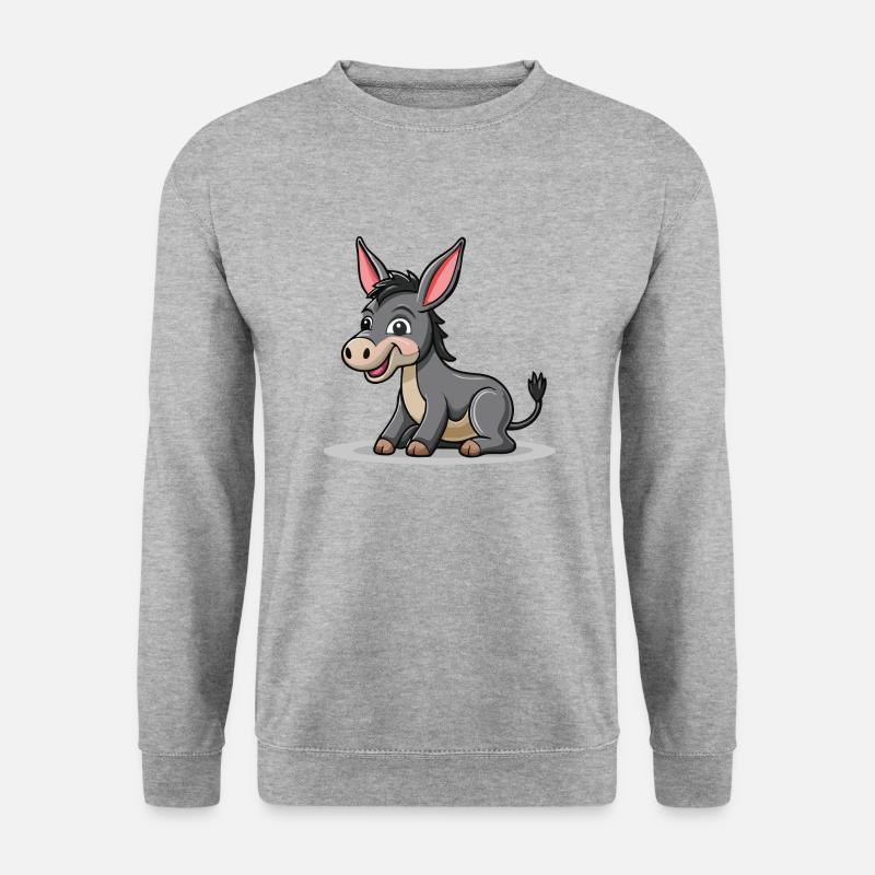 Eselchen-Freunde - Unisex Pullover - Weißgrau meliert