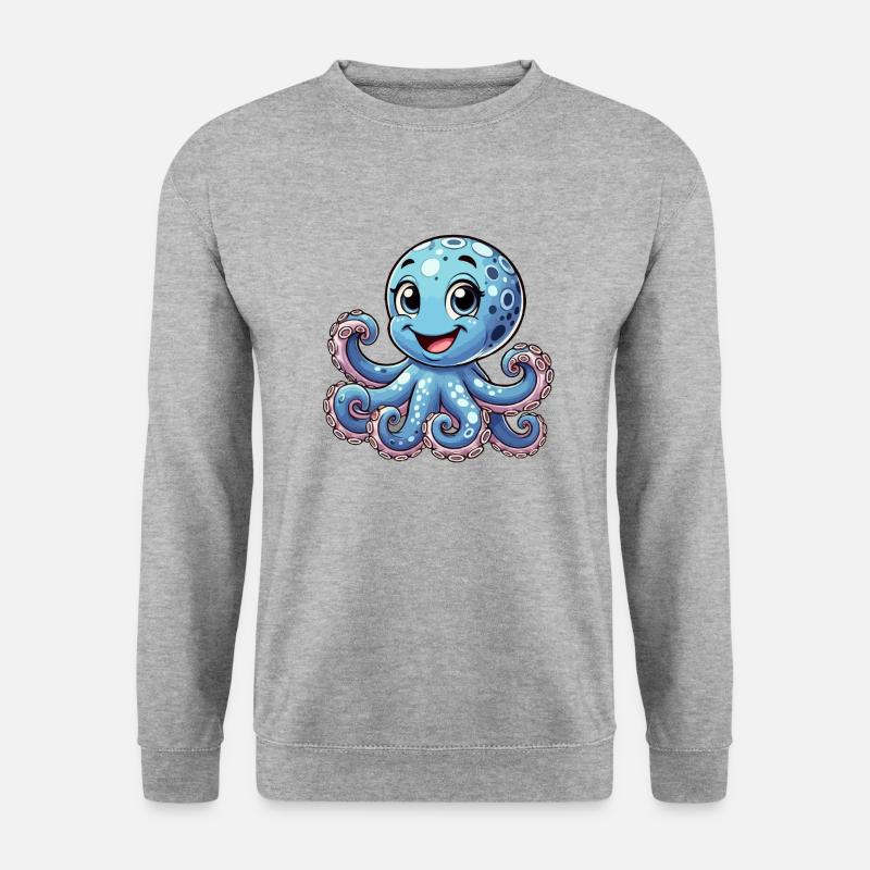 Krake - Unisex Pullover - Weißgrau meliert