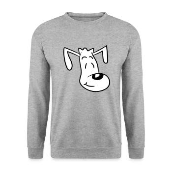 Dog Face Small Happy Puppy Pet - Unisex Sweatshirt - salt & pepper - Front - Alina (178cm) & Michal (187cm)