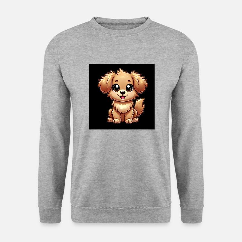 Niedlicher Hund - Unisex Pullover - Weißgrau meliert