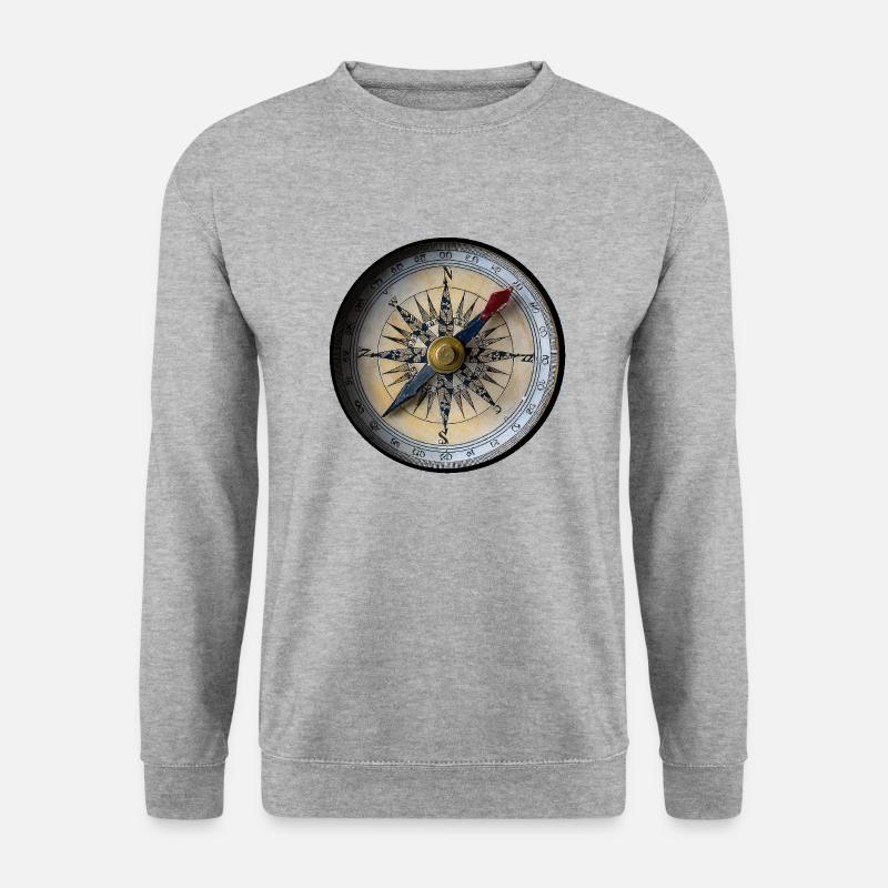 alter Kompass - Unisex Pullover - Weißgrau meliert