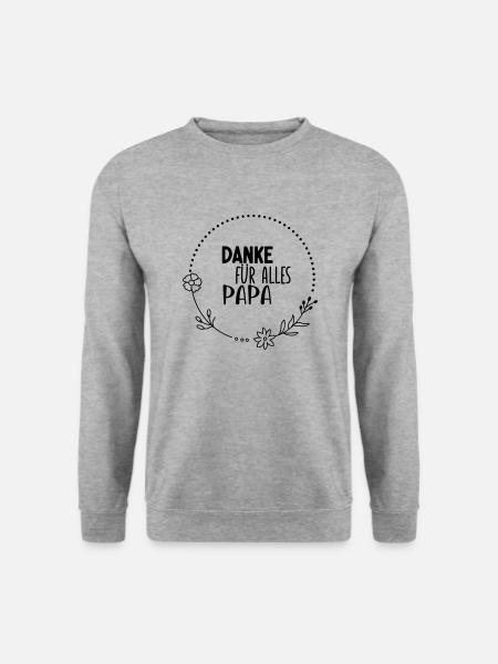 Papa Papi Vater Tochter Sohn Vatertag Männer Shirt - Unisex Pullover - Weißgrau meliert