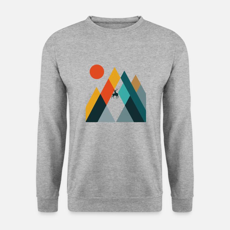 Gebirge - Unisex Pullover - Weißgrau meliert
