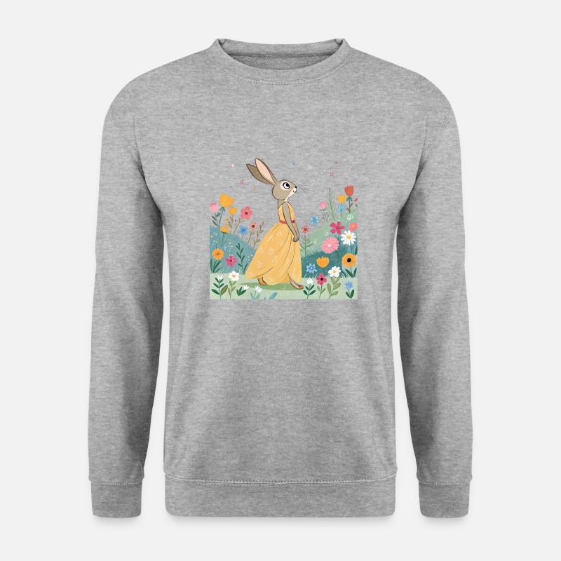 Cute rabbit - Unisex Pullover - Weißgrau meliert