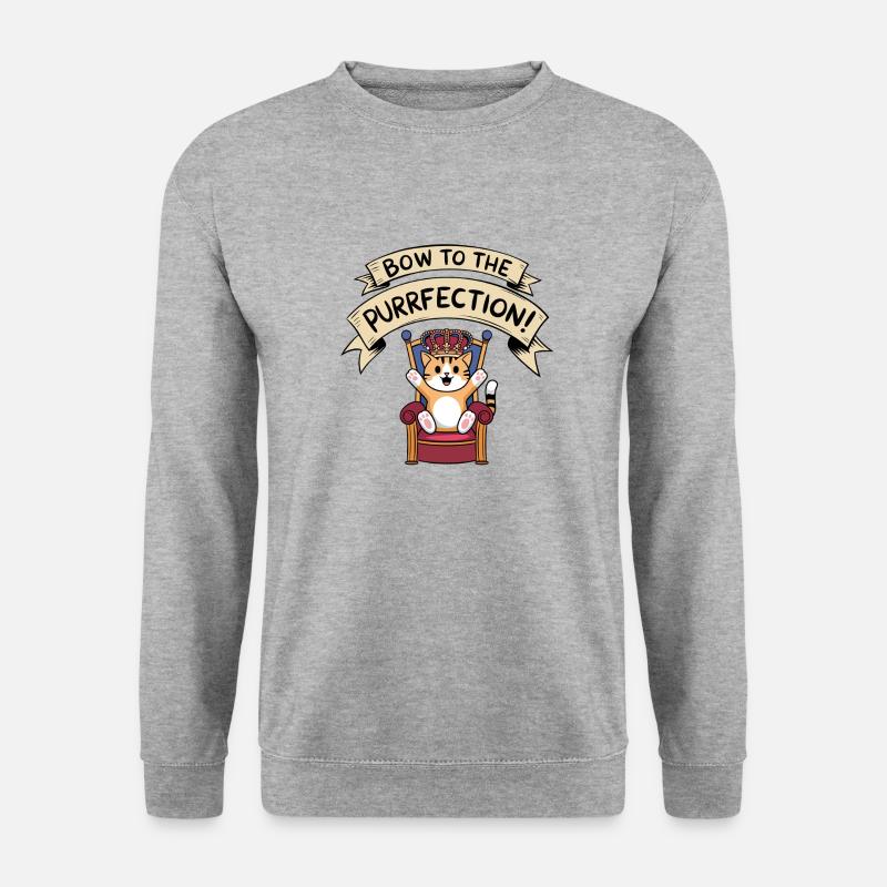 Tier - Purrfection - Unisex Pullover - Weißgrau meliert