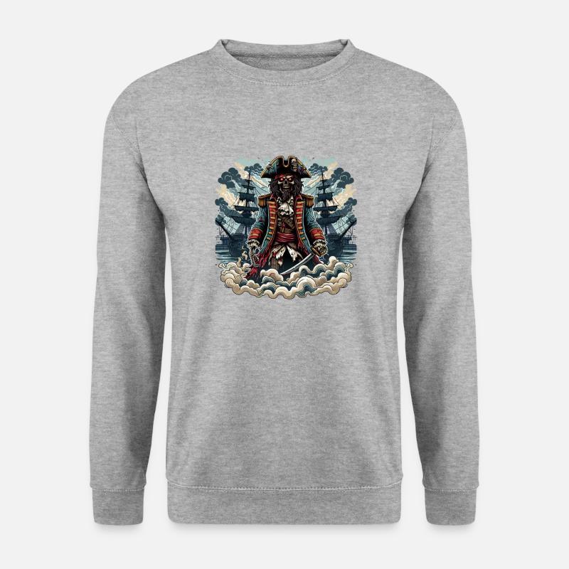 Zombiepirate - Unisex Pullover - Weißgrau meliert