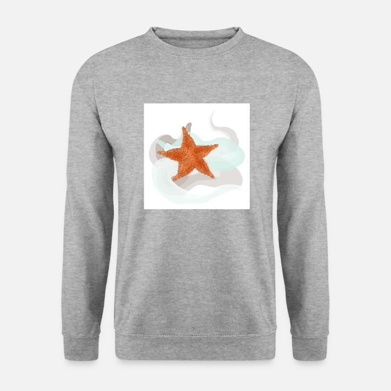 Seestern - Unisex Pullover - Weißgrau meliert