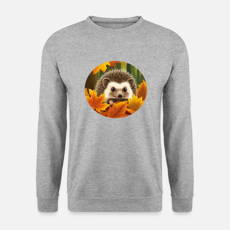 Hedgehog between leaves - Unisex Sweatshirt - salt & pepper