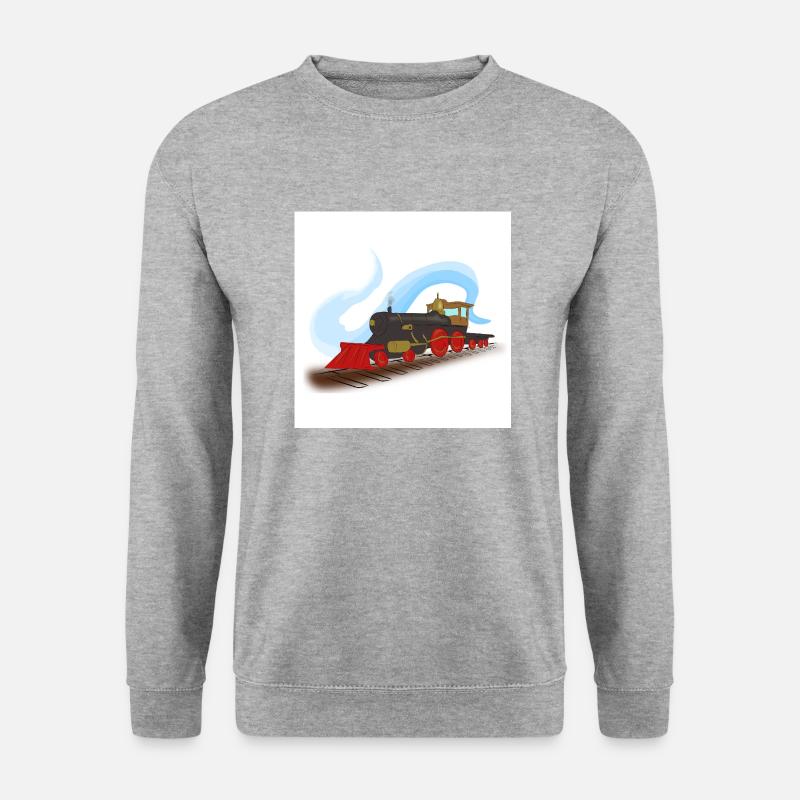 Dampflokomotive - Unisex Pullover - Weißgrau meliert