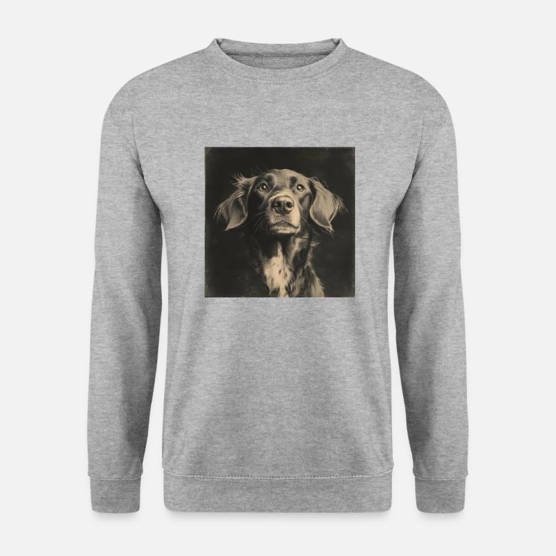 Black Animals - Cute Dog - Unisex Pullover - Weißgrau meliert