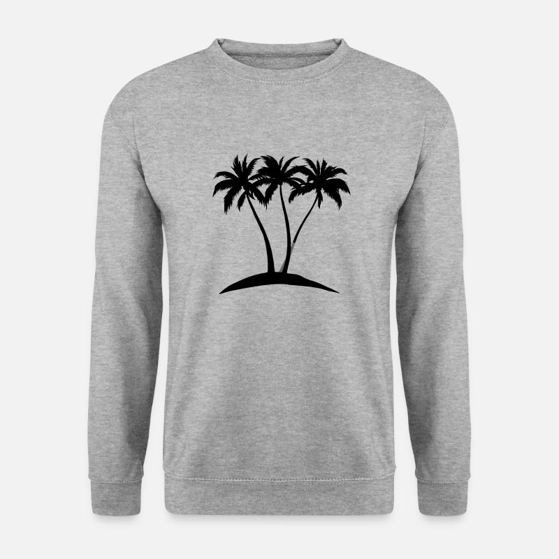 Palme - Unisex Pullover - Weißgrau meliert