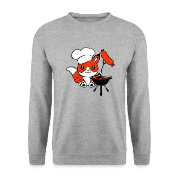 Fox Grills Sausages Grill Master Grilling Cooking - Unisex Sweatshirt - salt & pepper - Front - Alina (178cm) & Michal (187cm)