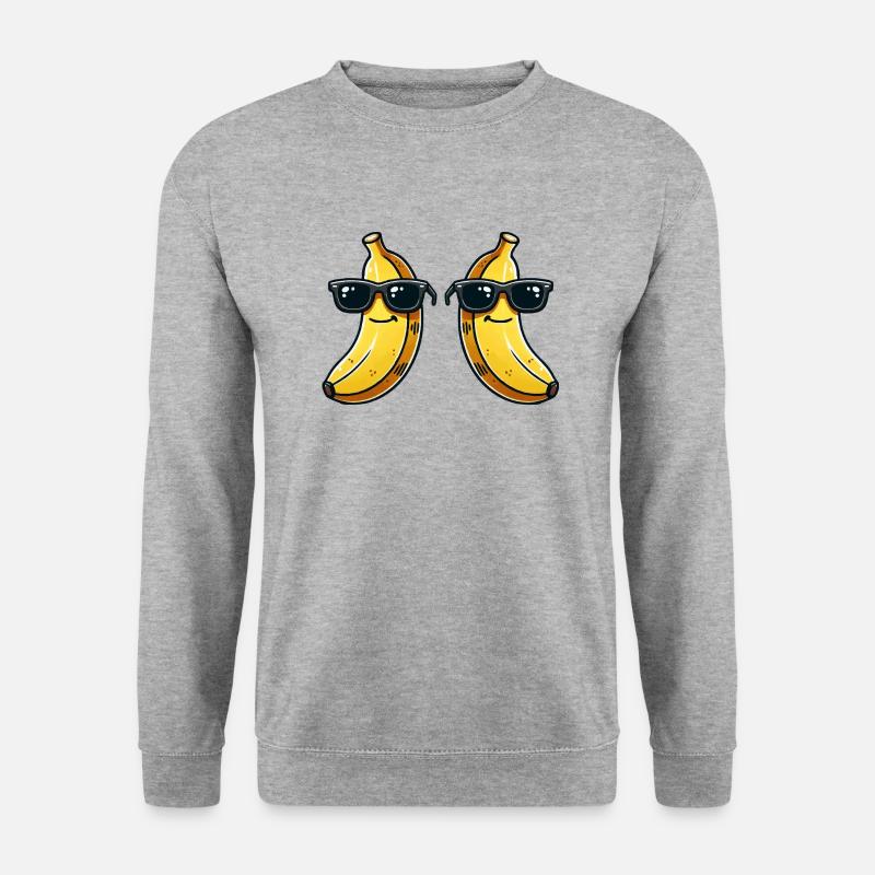 banane sonnenbrille comic 2 - Unisex Pullover - Weißgrau meliert