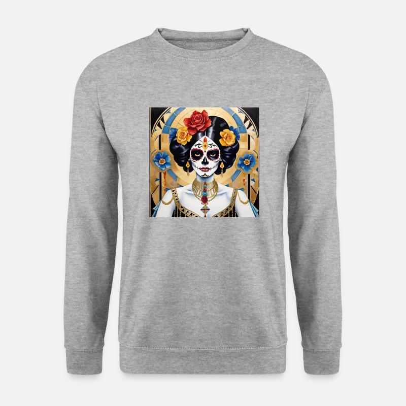 LA CATRINA MEXICO - Unisex Pullover - Weißgrau meliert
