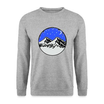 Starry sky mountains - Unisex Sweatshirt - salt & pepper - Front - Alina (178cm) & Michal (187cm)