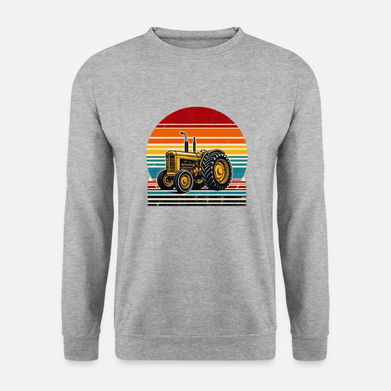Oldtimer-Traktor - Unisex Pullover - Weißgrau meliert