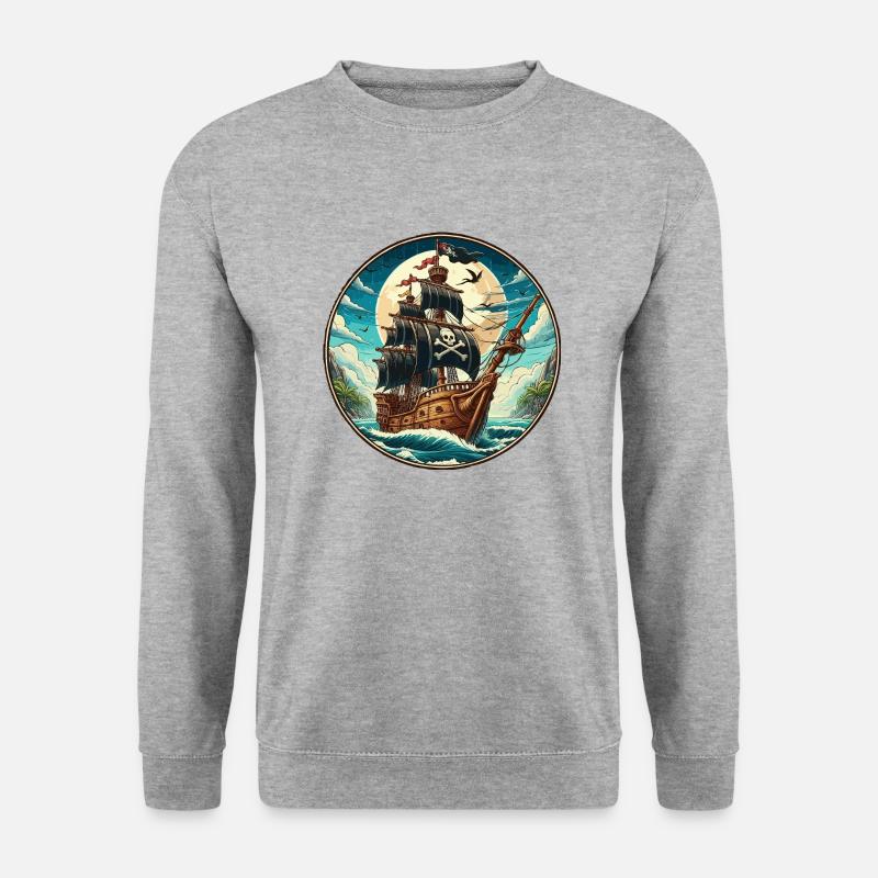 Pirate ship large - Unisex Sweatshirt - salt & pepper