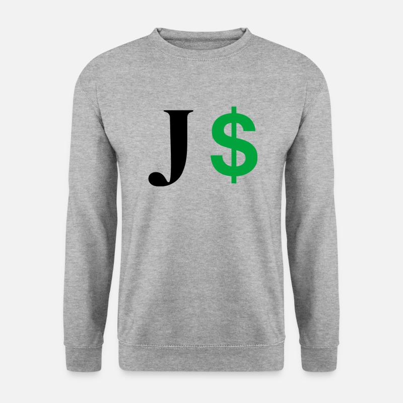 Buchstabe j Dollar - Unisex Pullover - Weißgrau meliert