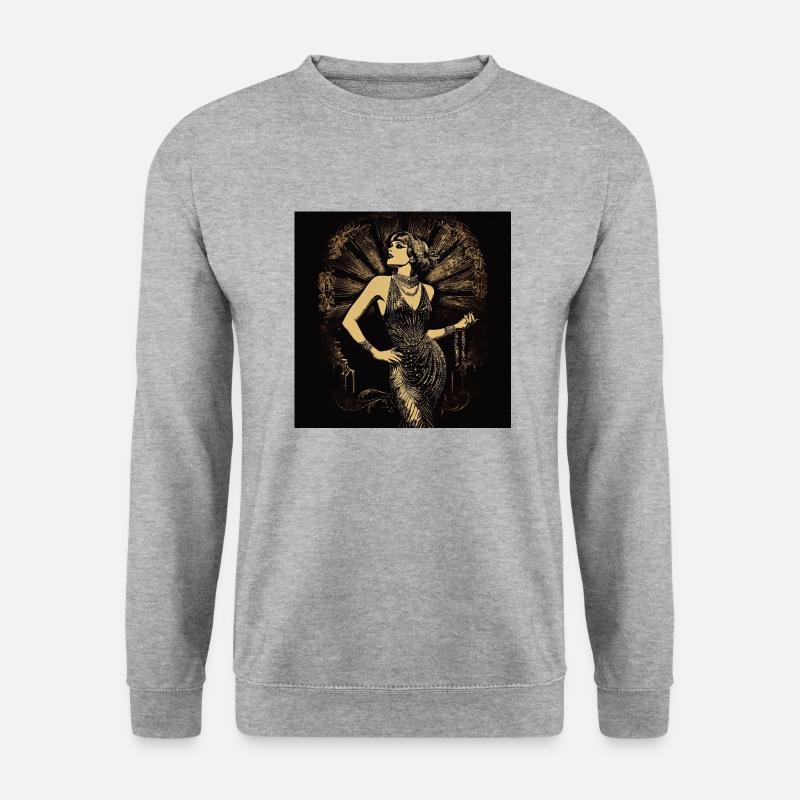 Berlin 20s girl - Unisex Pullover - Weißgrau meliert