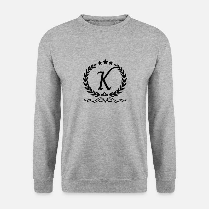 Buchstabe k Krone - Unisex Pullover - Weißgrau meliert