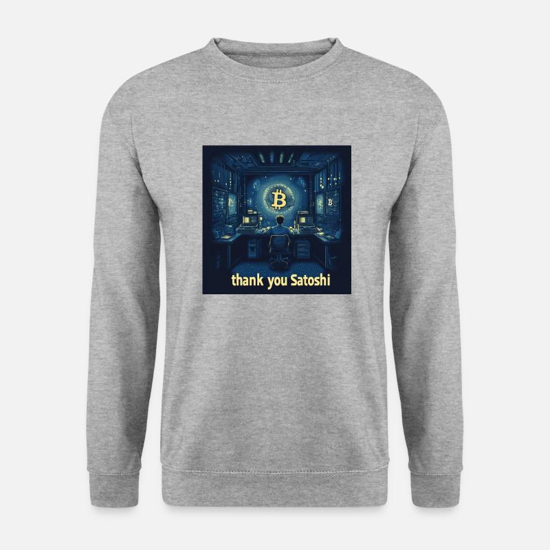 Bitcoin Satoshi - Unisex Pullover - Weißgrau meliert