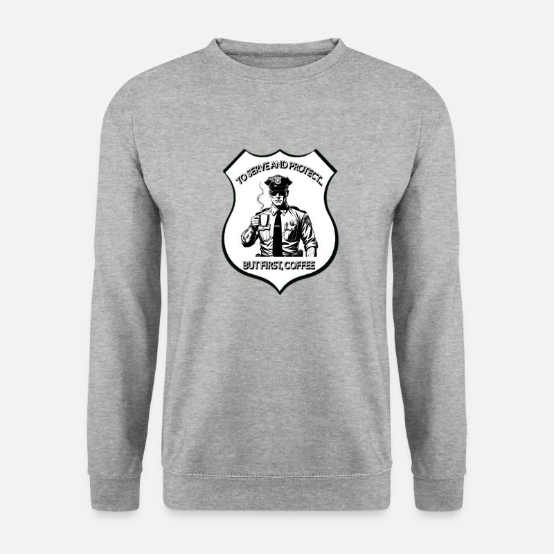 Kaffee serviert - Unisex Pullover - Weißgrau meliert