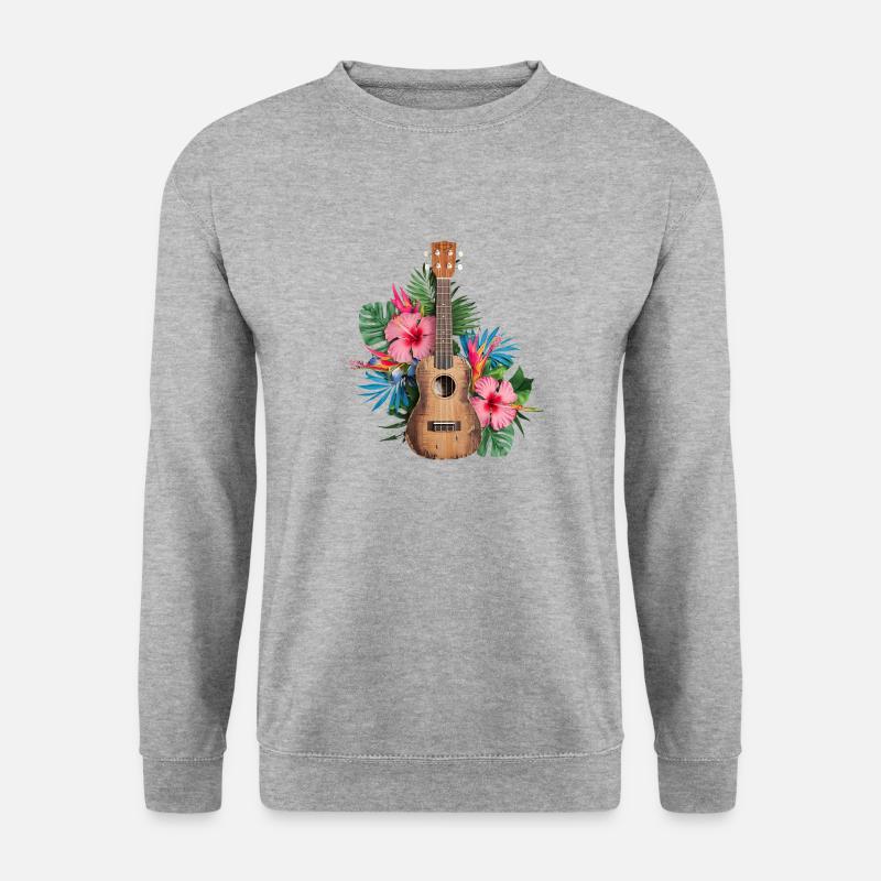 Cartoon Ukulele - Unisex Pullover - Weißgrau meliert
