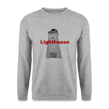 dänisches lighthouse Leuchtturm - Unisex Pullover - Weißgrau meliert - Vorne - Alina (178cm) & Michal (187cm)