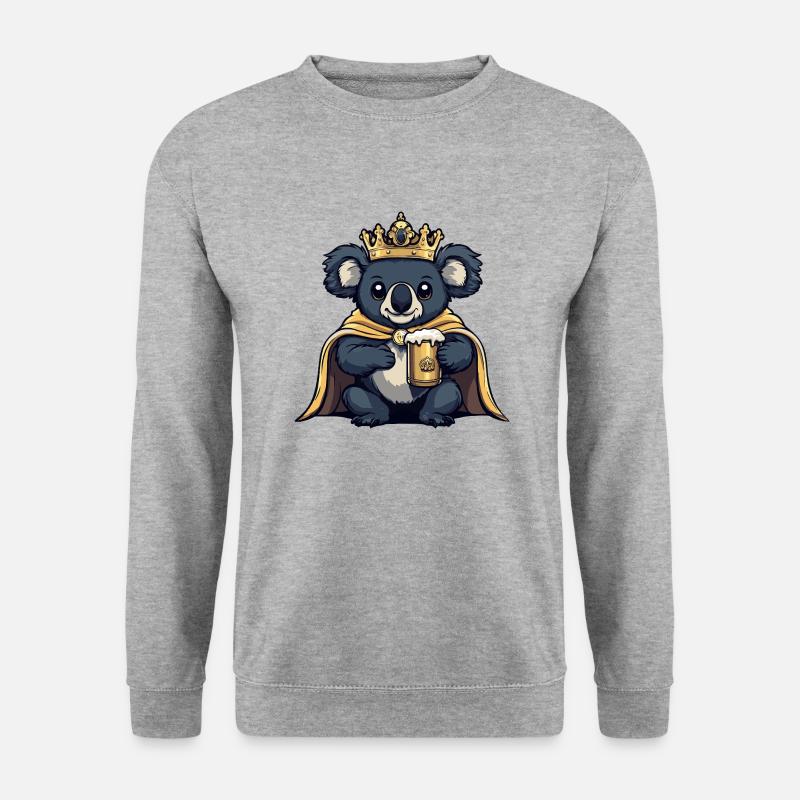 Koala Bier Lustig - Unisex Pullover - Weißgrau meliert