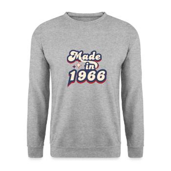 Made in 1966 Retro - Unisex Sweatshirt - salt & pepper - Front - Alina (178cm) & Michal (187cm)