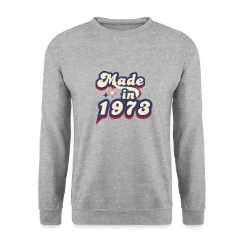 Made in 1973 Retro - Unisex Sweatshirt - salt & pepper - Front - Alina (178cm) & Michal (187cm)