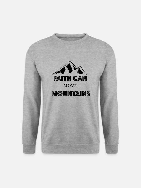 Glaube kann Berge versetzen - Unisex Pullover - Weißgrau meliert