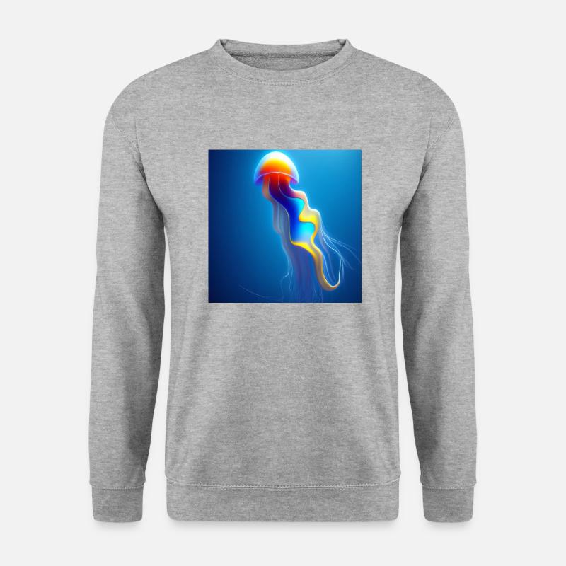 Qualle - Unisex Pullover - Weißgrau meliert