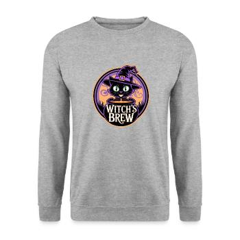 Witch's Brew – Mystic Witch Cat - Unisex Sweatshirt - salt & pepper - Front - Alina (178cm) & Michal (187cm)