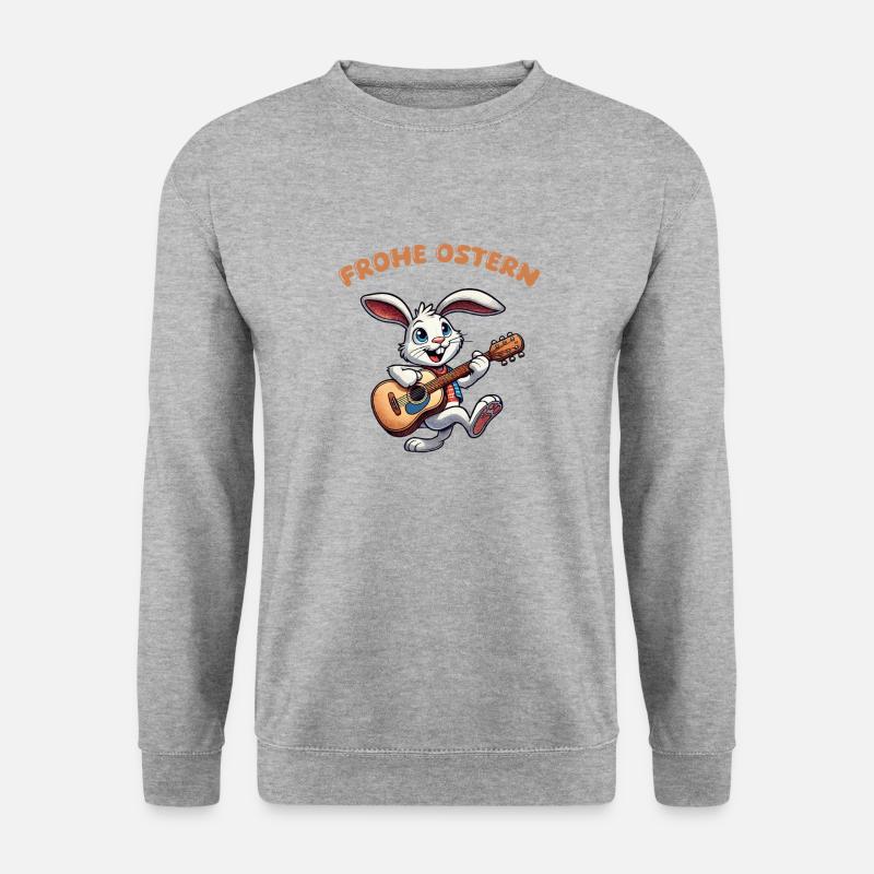bunny guitar comic easter - Unisex Sweatshirt - salt & pepper