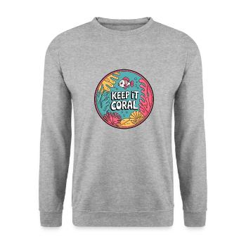 Keep It Coral – Saving Coral Reef, Marine Conservation - Unisex Sweatshirt - salt & pepper - Front - Alina (178cm) & Michal (187cm)