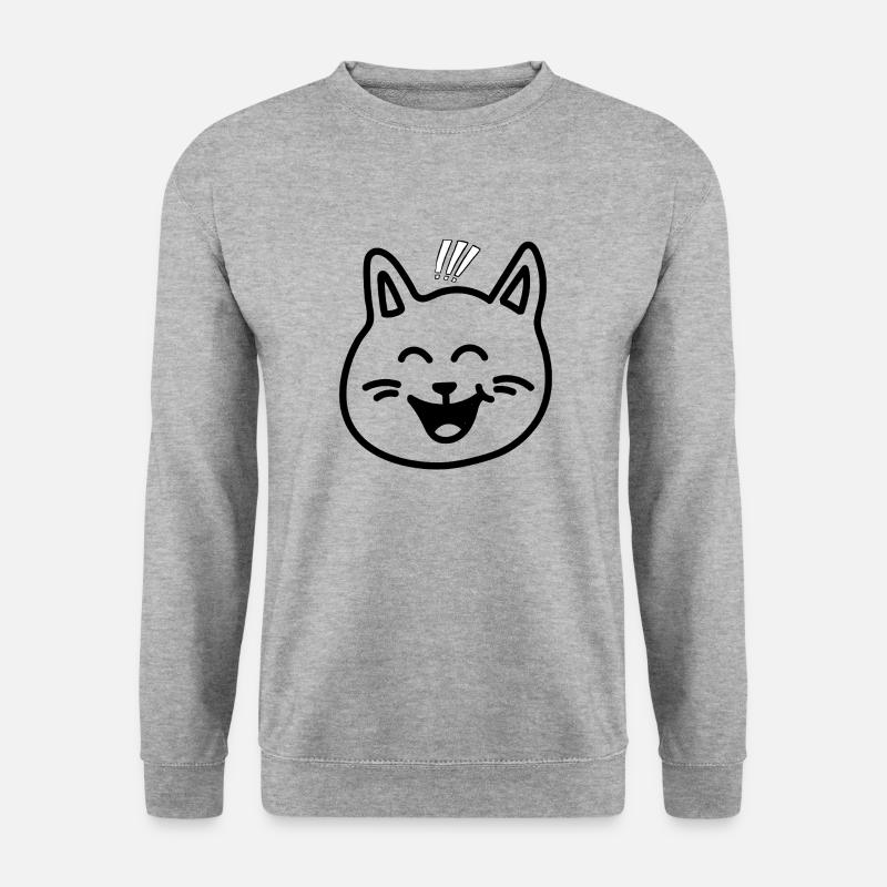 Katze - Unisex Pullover - Weißgrau meliert