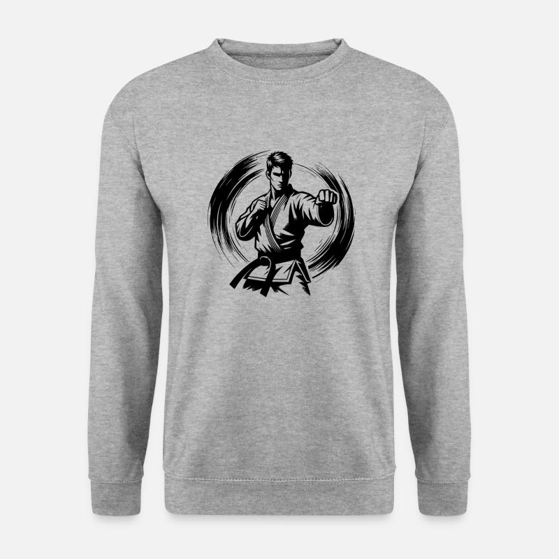Asiatische Kampfkunst Selbstverteidigung Karate - Unisex Pullover - Weißgrau meliert