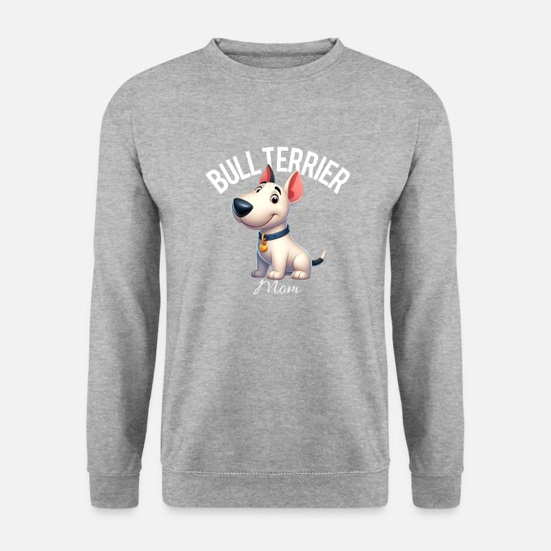 Bullterrier Mama 3 - Unisex Pullover - Weißgrau meliert