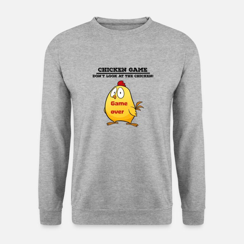 Chicken game - Unisex Pullover - Weißgrau meliert